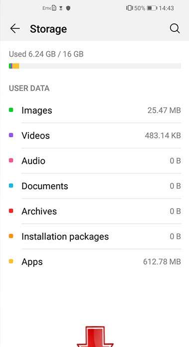 HUAWEI P30 Pro New Edition Clean up disk
