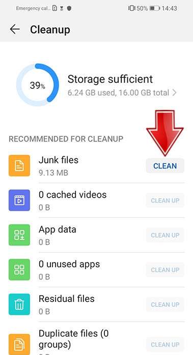 HUAWEI P30 Pro New Edition Clean up junk files