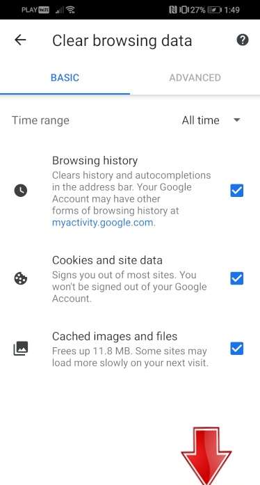 OPPO F9 (F9 Pro) Clear browsing data