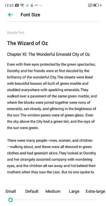 OPPO A15 Decrease font size