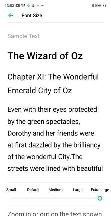 OPPO A15 Enlarge font size