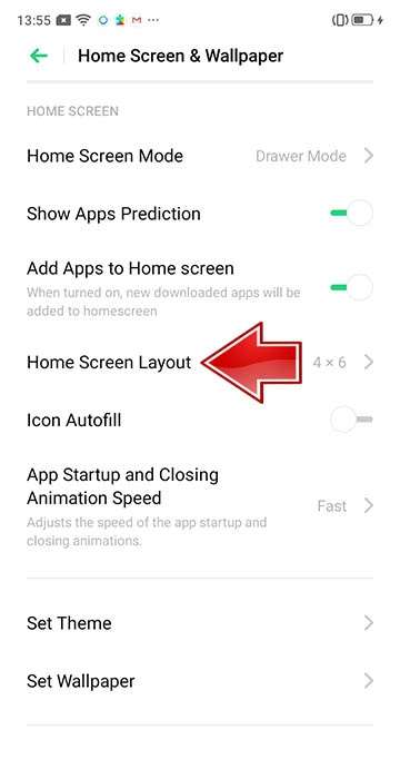 how to reset home screen layout oppo